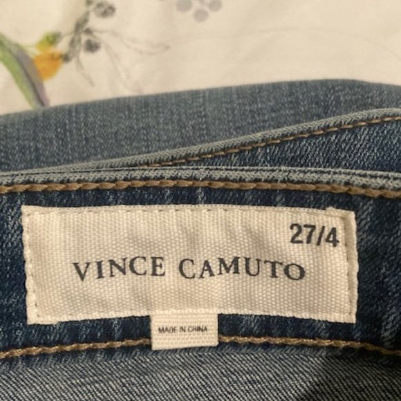Vince Camuto High Rise Red Pinstripe Jeans - Picture 4 of 8
